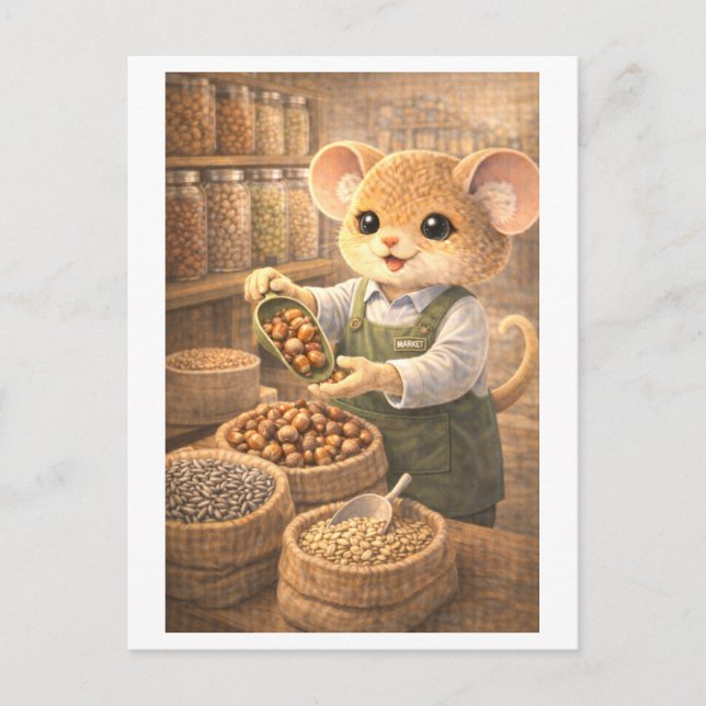 Karriere Maus als Lebensmittelhändler Postkarte (Vorderseite)