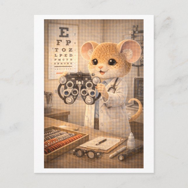 Karriere Maus als Optiker Postkarte (Vorderseite)