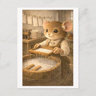 Karriere-Maus als Papierhersteller Postkarte