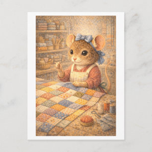 Karriere-Maus als Quilterin Postkarte