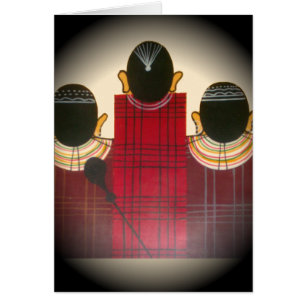 Karriertes Portrait der Masai-Familie