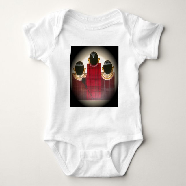 Karriertes Portrait der Masai-Familie Baby Strampler (Vorderseite)