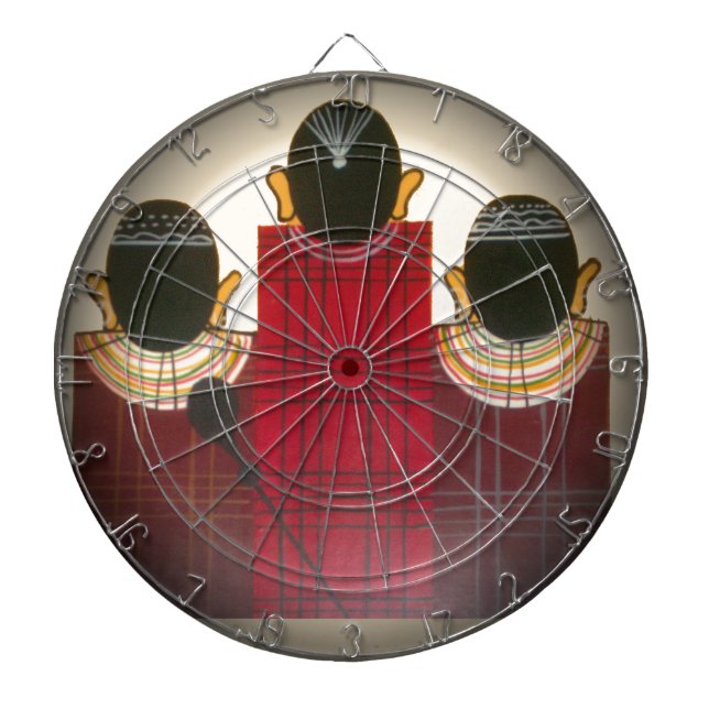 Karriertes Portrait der Masai-Familie Dartscheibe (vorne)