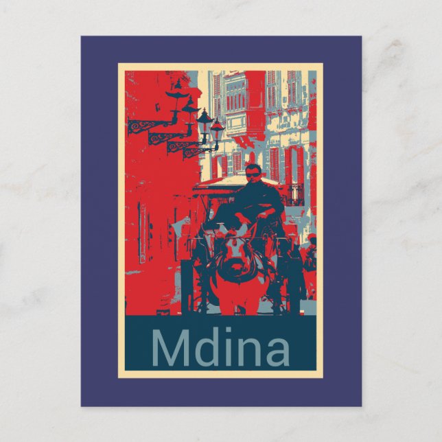 Karrozin in Mdina Postkarte (Vorderseite)
