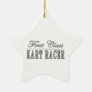 Kart, das Kart Rennläufer läuft: Erste Klasse Ka Keramik Ornament