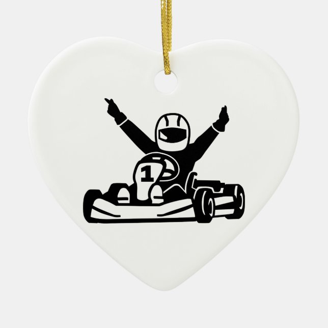 Kart laufender Meister Keramikornament (Vorne)