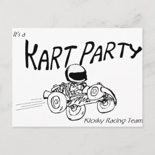 Kart Party-Schwarz-Logo Einladungspostkarte