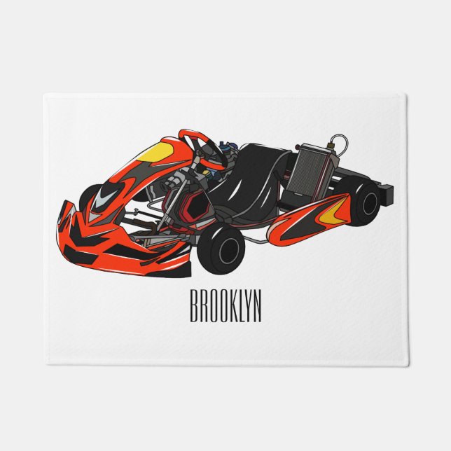 Kart racing Cartoon Illustration Fußmatte (Vorderseite)