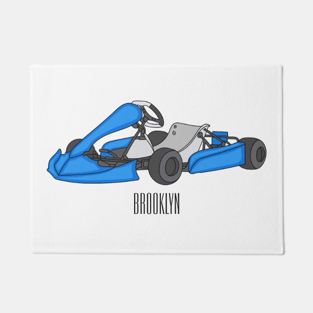Kart racing Cartoon Illustration Fußmatte (Vorderseite)