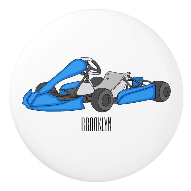 Kart racing Cartoon Illustration Keramikknauf (Vorderseite)