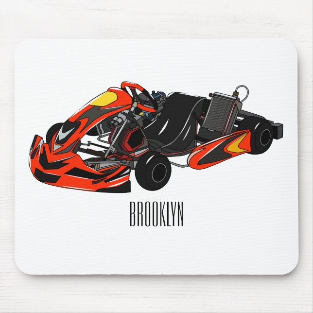 Kart racing Cartoon Illustration Mousepad (Vorne)
