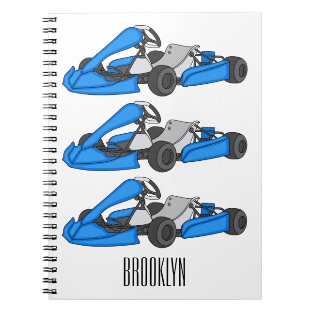 Kart racing Cartoon Illustration Notizblock (Vorderseite)