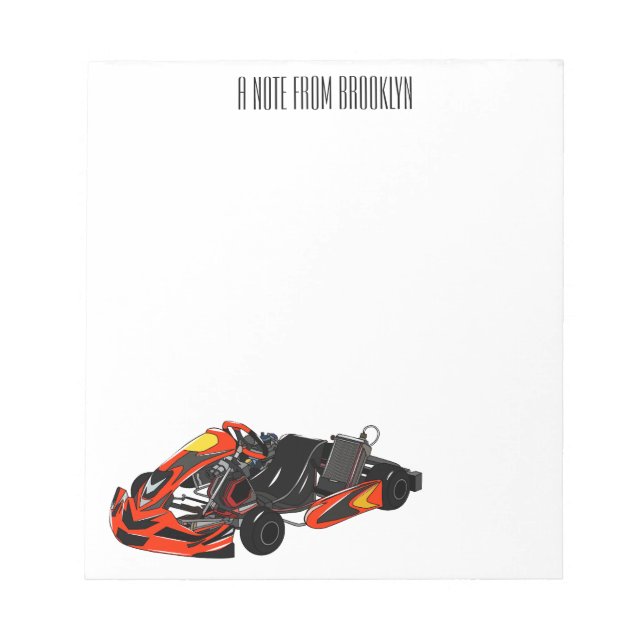 Kart racing Cartoon Illustration Notizblock (Vorderseite)