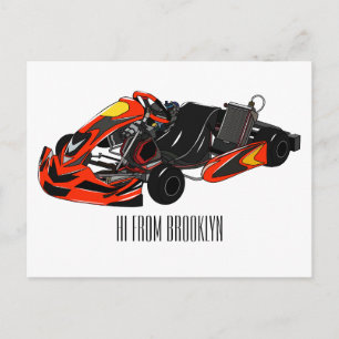 Kart racing Cartoon Illustration Postkarte