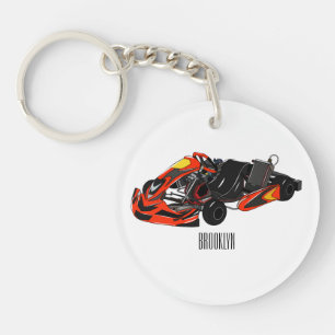 Kart racing Cartoon Illustration Schlüsselanhänger