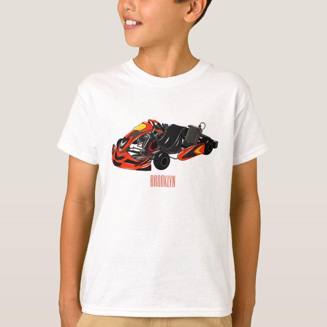 Kart racing Cartoon Illustration T-Shirt (Vorderseite)