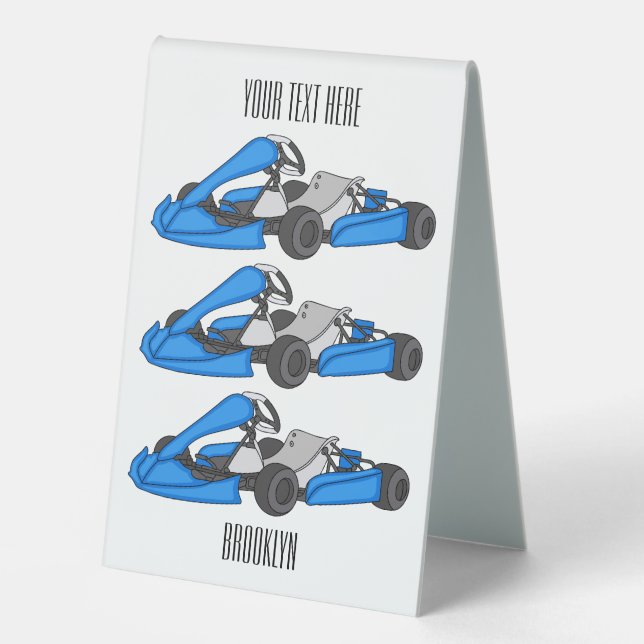 Kart racing Cartoon Illustration Tischaufsteller (Vorderseite)