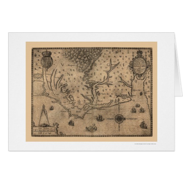 Karte 1590 Chesapeake Bays Virginia (Vorderseite (Horizontal))