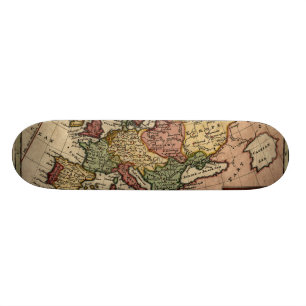 Karte 1721 von Europa Skateboard