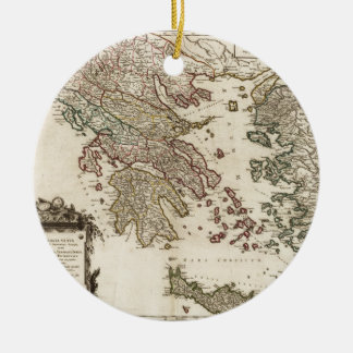 Karte 1752 von altem Griechenland Keramikornament