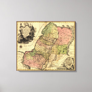 Karte 1759 von altem Israel mit den 12 Stämmen Leinwanddruck