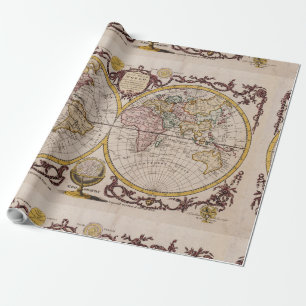 Karte 1782 der Welt durch George Augustus Baldwyn Geschenkpapier