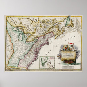 Karte 1784 des USA Poster