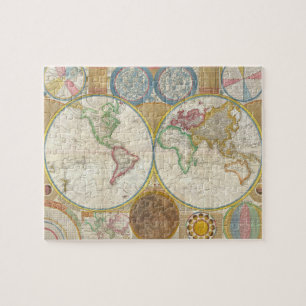 Karte 1794 Samuel Dunn der Welt in den Hemisphäre