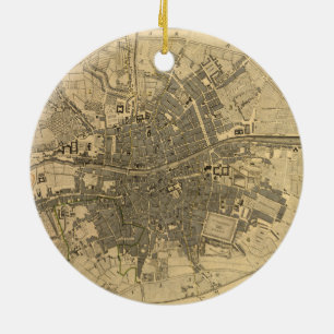 Karte 1797 von Dublin Irland Keramikornament