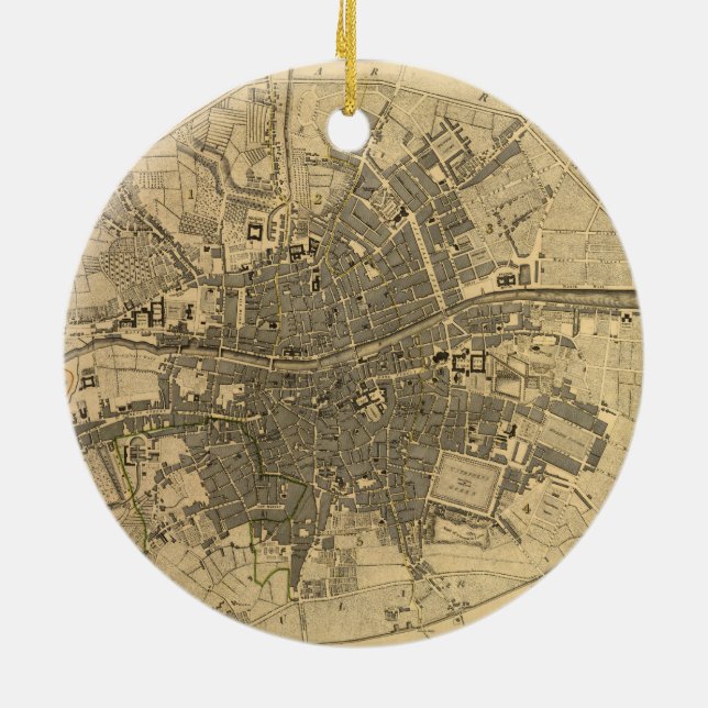 Karte 1797 von Dublin Irland Keramikornament (Hinten)
