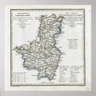 Karte 1821 von Tambow Russland Poster