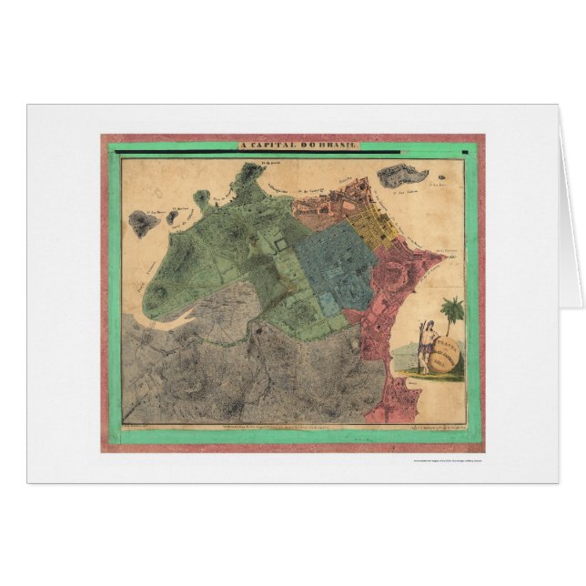 Karte 1831 Rio de Janeiro Brasilien (Vorderseite (Horizontal))