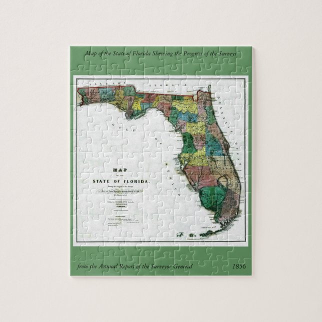 Karte 1856 des Staat von Florida durch Columbus (Vertikal)