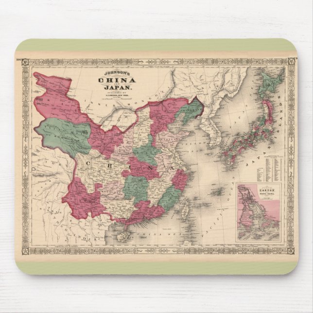 Karte 1868 - Johnsons China und Japan Mousepad (Vorne)