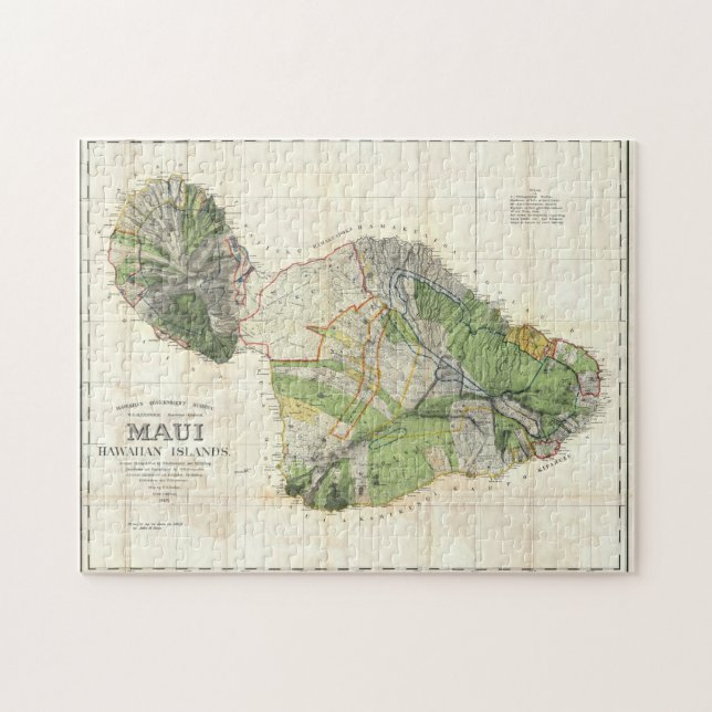 Karte 1885 De Witt Alexander von Maui, Hawaii (Horizontal)
