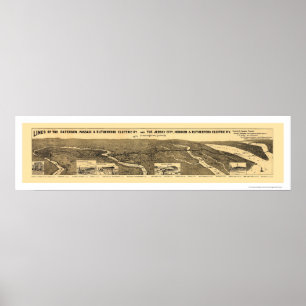 Karte 1894 der Elektrobahn Poster