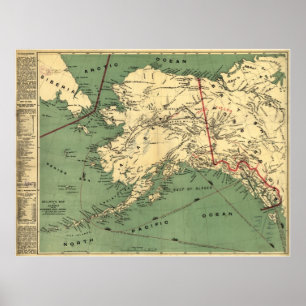 Karte 1897 von Alaska Poster
