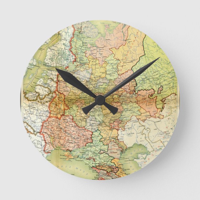 Karte 1928 von der alten Sowjetunion UDSSR Runde Wanduhr (Vorderseite)