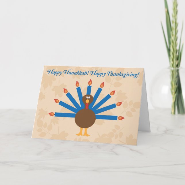 Karte 3 Erntedank-Chanukkas (Thanksgivukkah) (Vorderseite)
