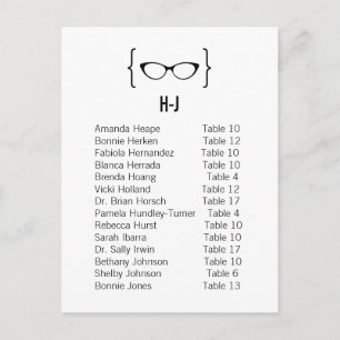 Karte 6 Geeky Glasses Sitzkarte Postkarte v2