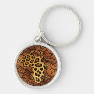 Karte AFRICA Parched Earth Leopard Fur Series Schlüsselanhänger