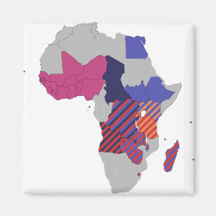 Karte Afrika Politischer geographischer Kontinent Magnet