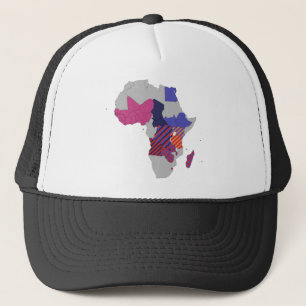 Karte Afrika Politischer geographischer Kontinent Truckerkappe