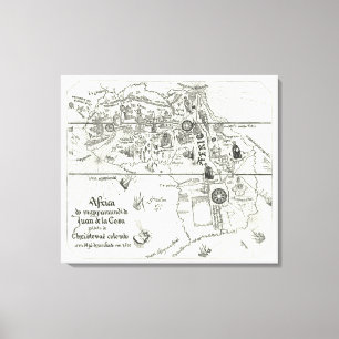 Karte Afrikas   1500 2 Leinwanddruck