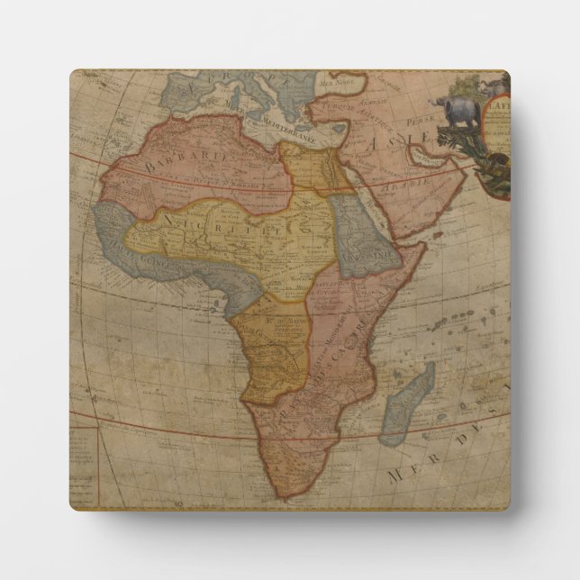 Karte Afrikas | 1700 Fotoplatte (Vorderseite)