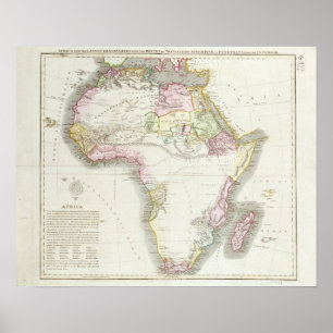 Karte Afrikas, 1821 Poster