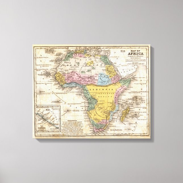Karte Afrikas Leinwanddruck (Vorderseite)