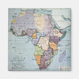 Karte Afrikas mit den Vertragsgrenzen von 1891 Magnet