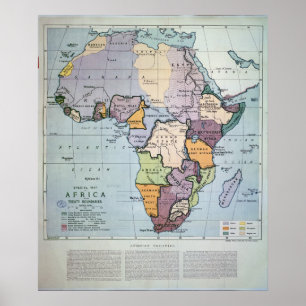 Karte Afrikas mit den Vertragsgrenzen von 1891 Poster
