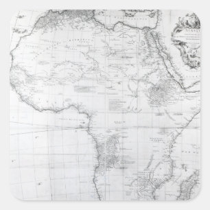 Karte Afrikas Quadratischer Aufkleber